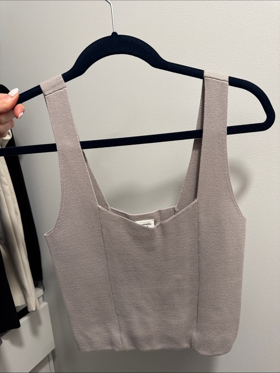 Abercrombie & Fitch Tops - Sleeveless Square-Neck Tank Top in Taupe